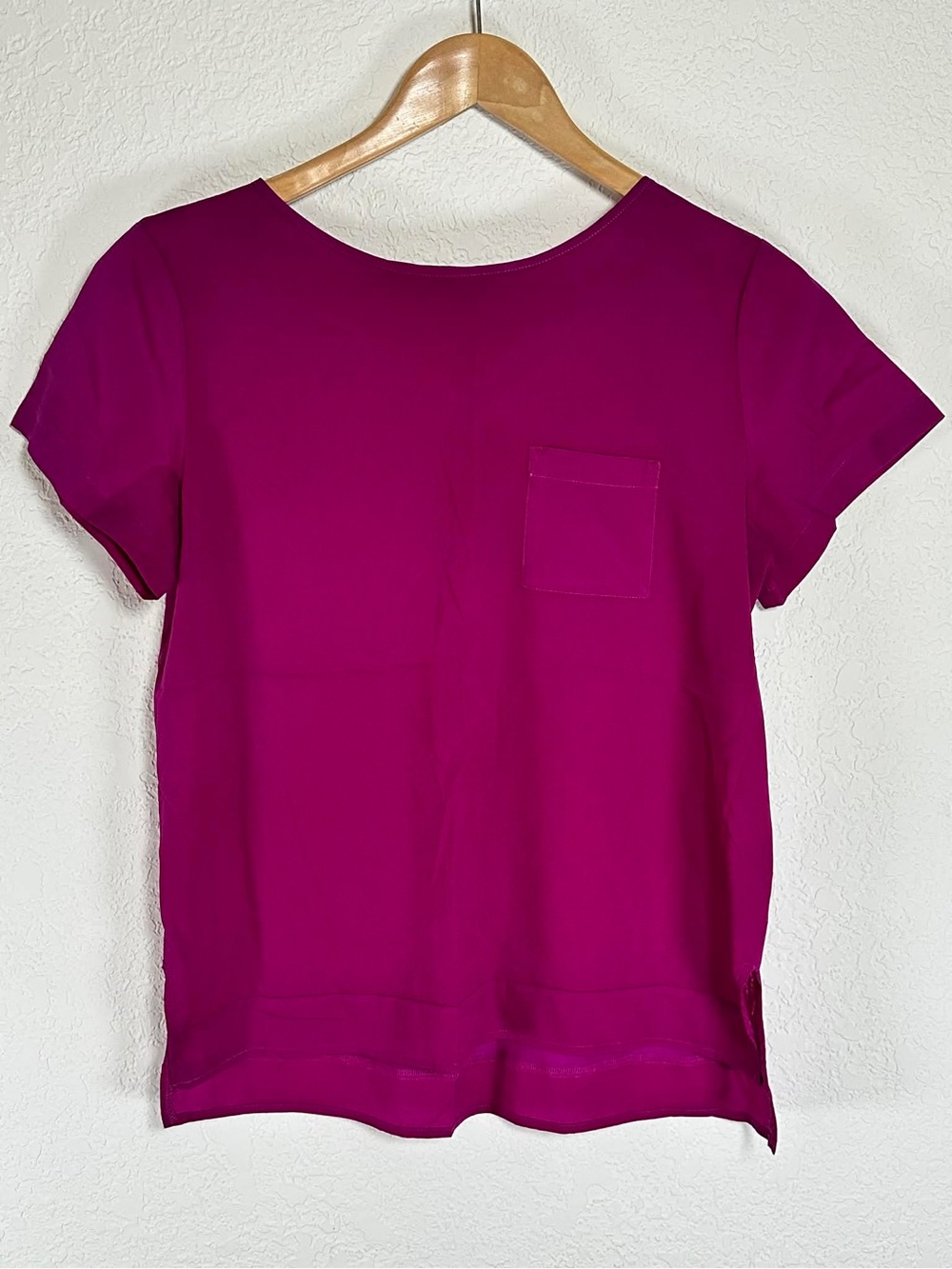 French Connection Short Sleeve Pocket Tee - Magenta